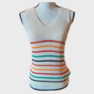 𝅺striped knitted top Multi color womens size small